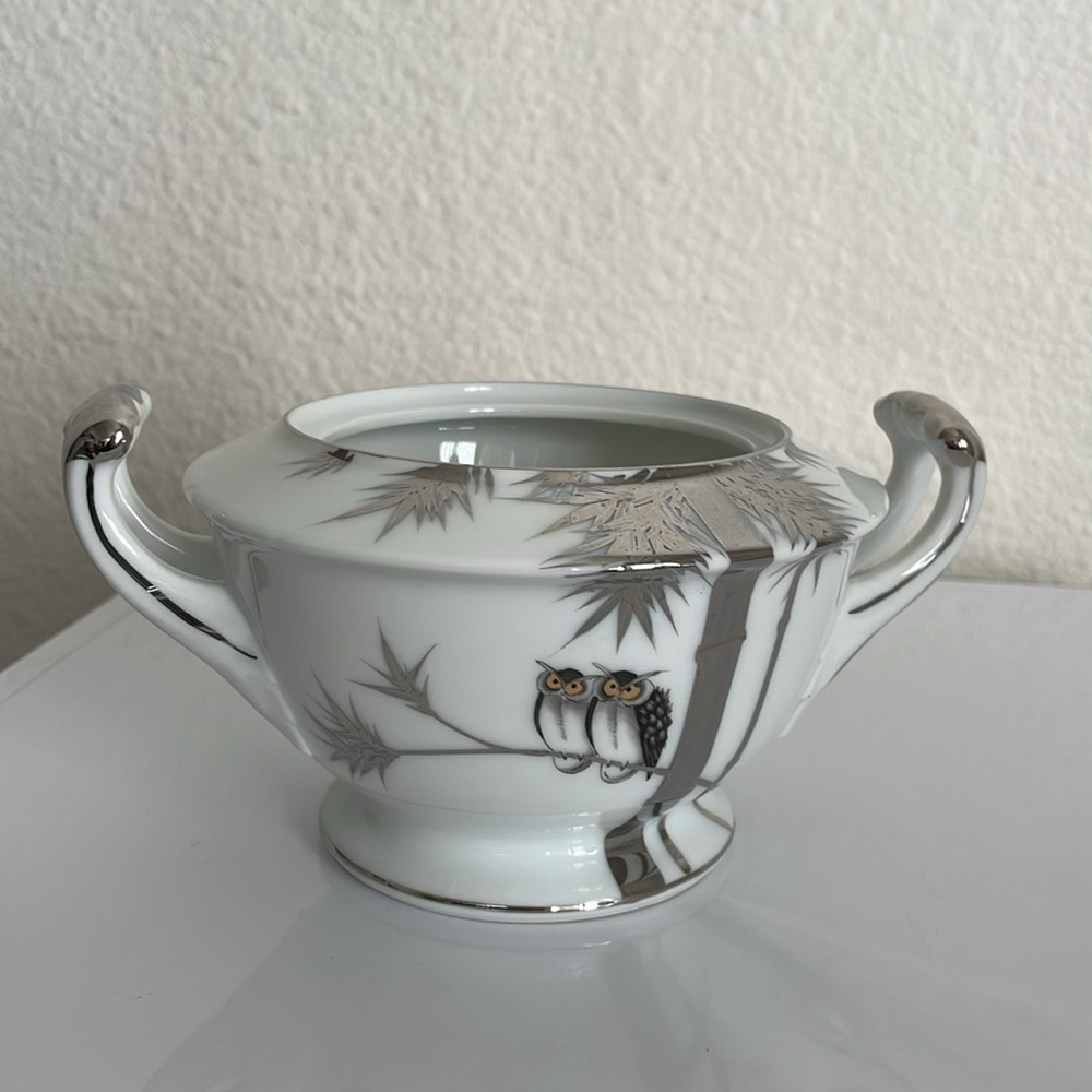 Vintage Kutani Owl Sugar Bowl